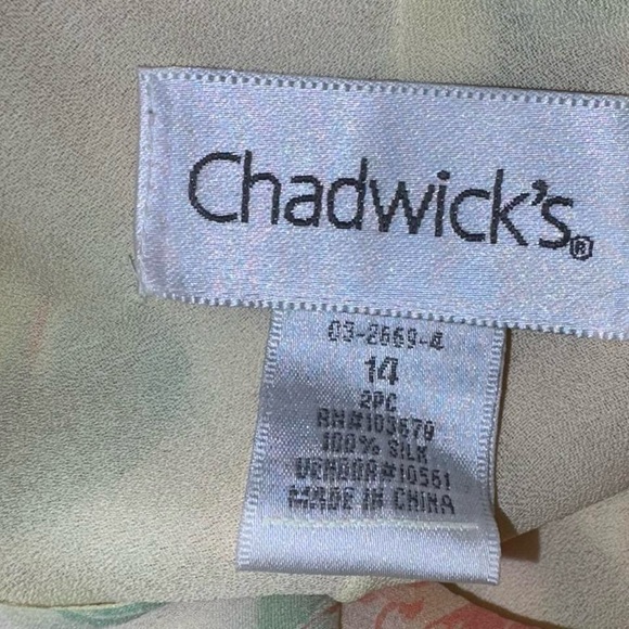 vtg 80s chadwick’s 100% silk garden party formal maxi dress, sz 14, FITS SMALLER - Picture 4 of 4